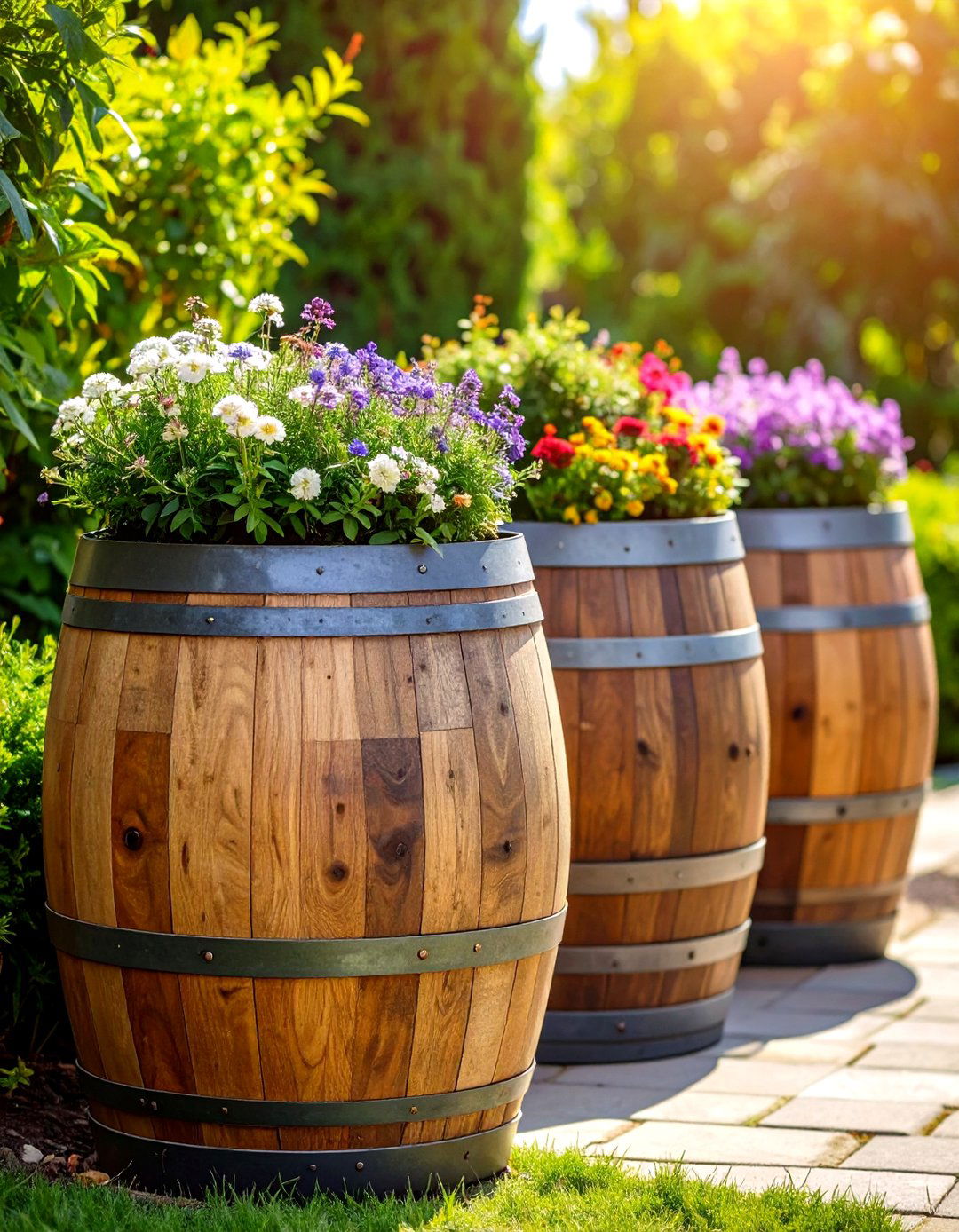 Whiskey or Wine Barrel - 20 Vintage Garden Ideas
