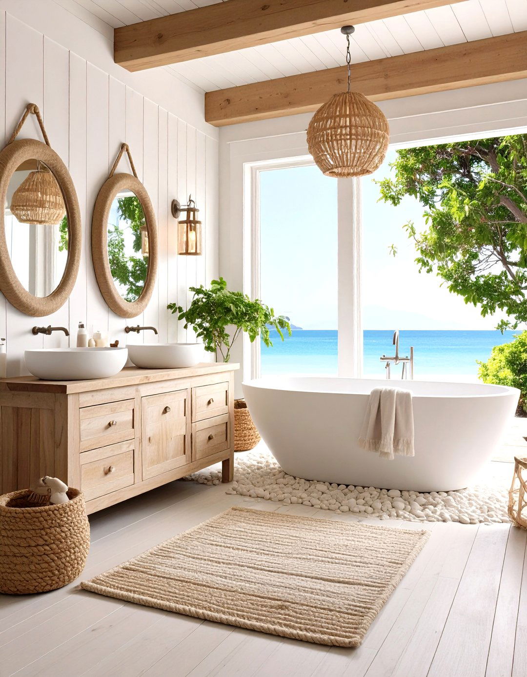 White Bathroom Coastal Spa Retreat - 20 White Bathroom Ideas