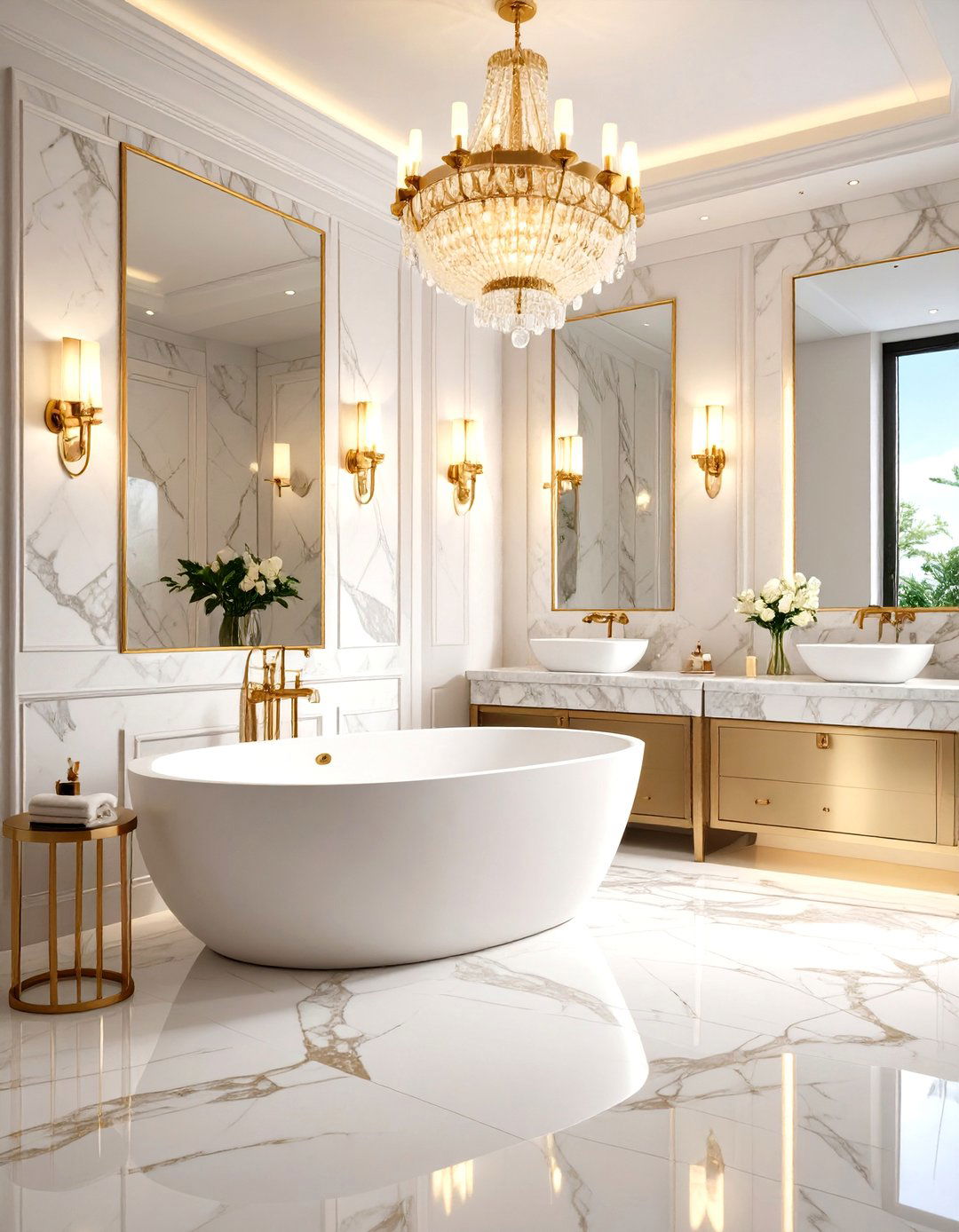 White Bathroom Luxurious Marble Palace - 20 White Bathroom Ideas
