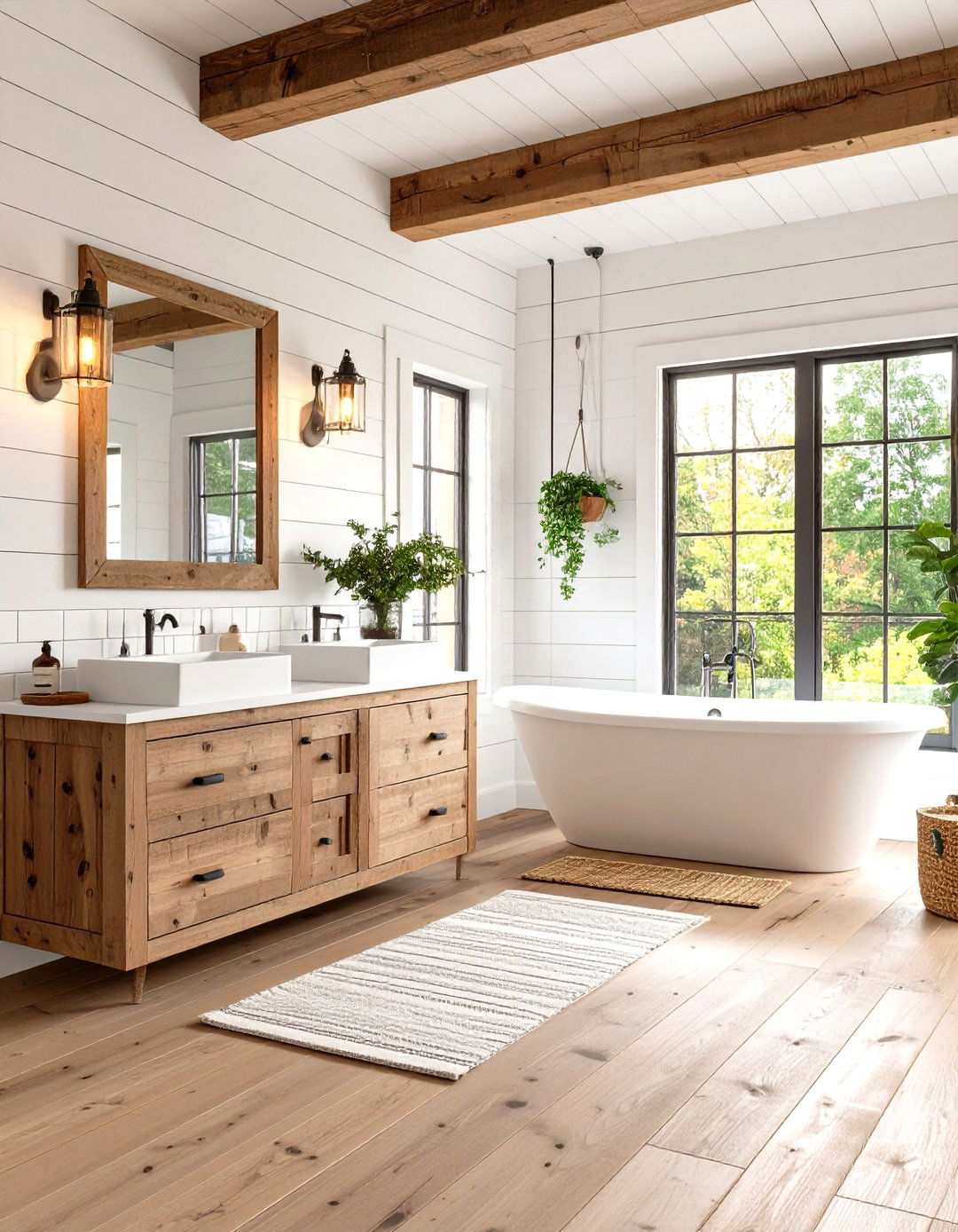 White Bathroom Modern Farmhouse Charm - 20 White Bathroom Ideas