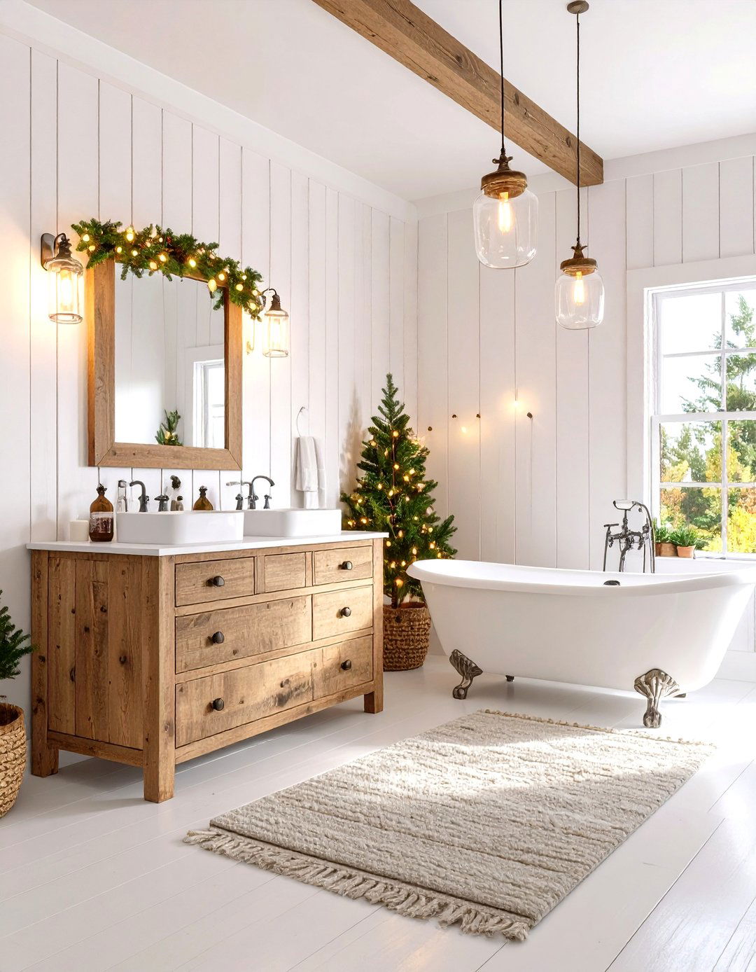 White Bathroom Rustic Cottage Comfort - 20 White Bathroom Ideas
