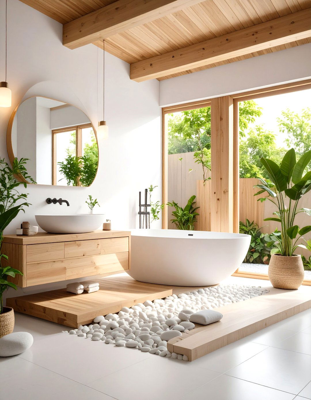 White Bathroom Zen Minimalist Escape - 20 White Bathroom Ideas