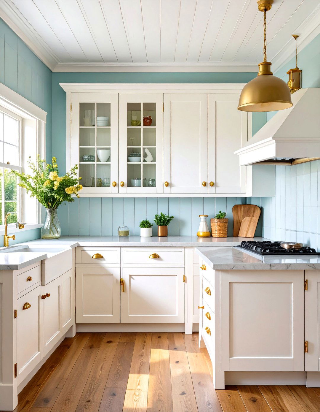 White Beadboard Cabinets With Vintage Gold Hardware - 20 White Kitchen Cabinets With Gold Hardwar