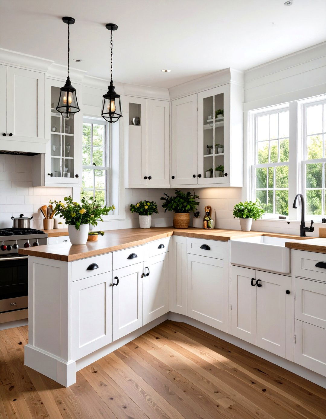 White Beadboard Kitchen Cabinets with Rustic Black Hardware - 20 White Kitchen Cabinets With Black Hardware