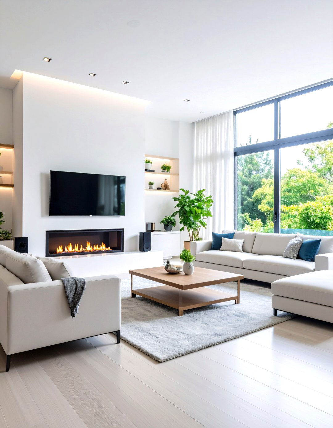White Brick Fireplace with Smart Technology Integration - 20 White Brick Fireplace Ideas