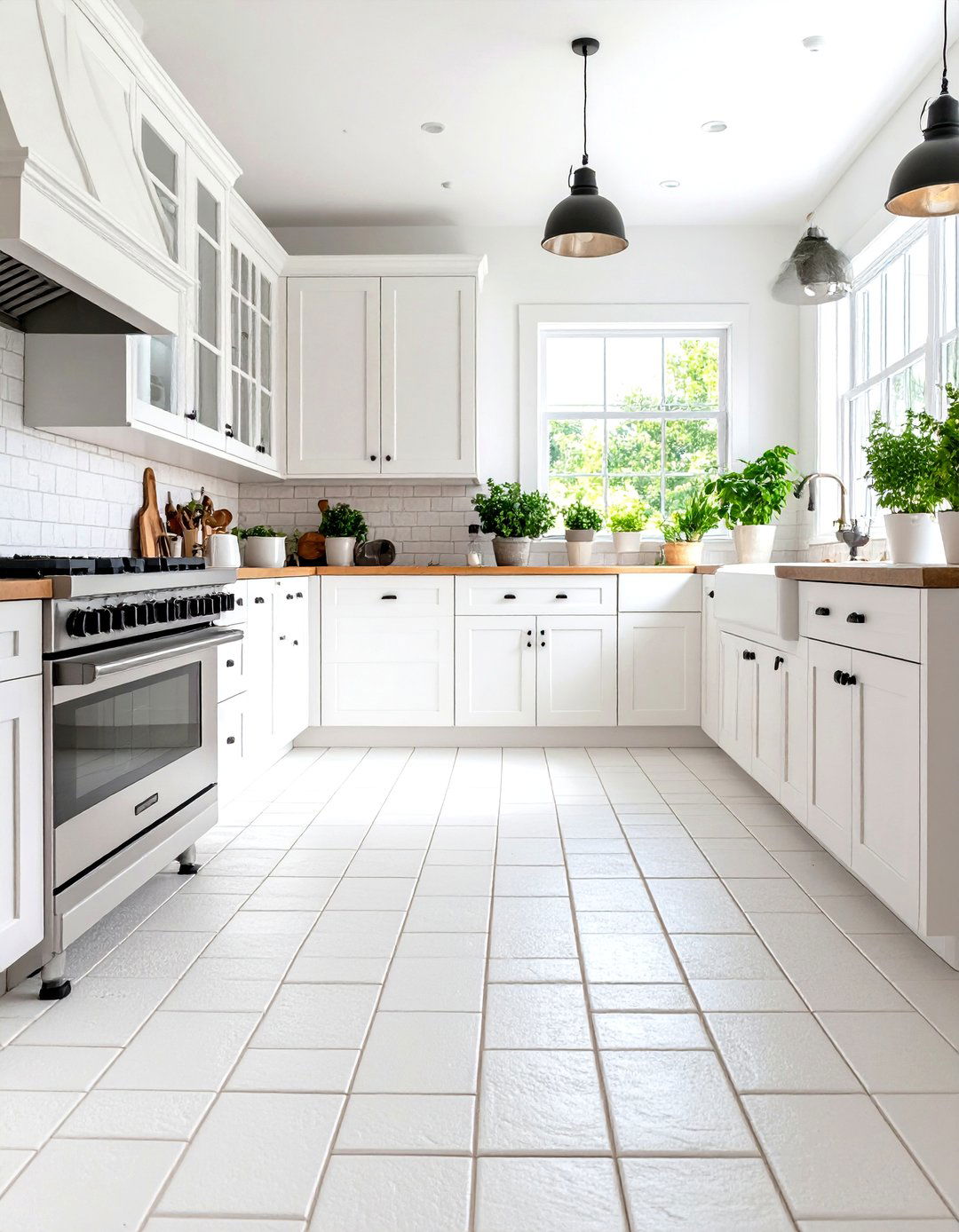White Brick Kitchen Floor Pattern - 20 White Kitchen Floor Ideas