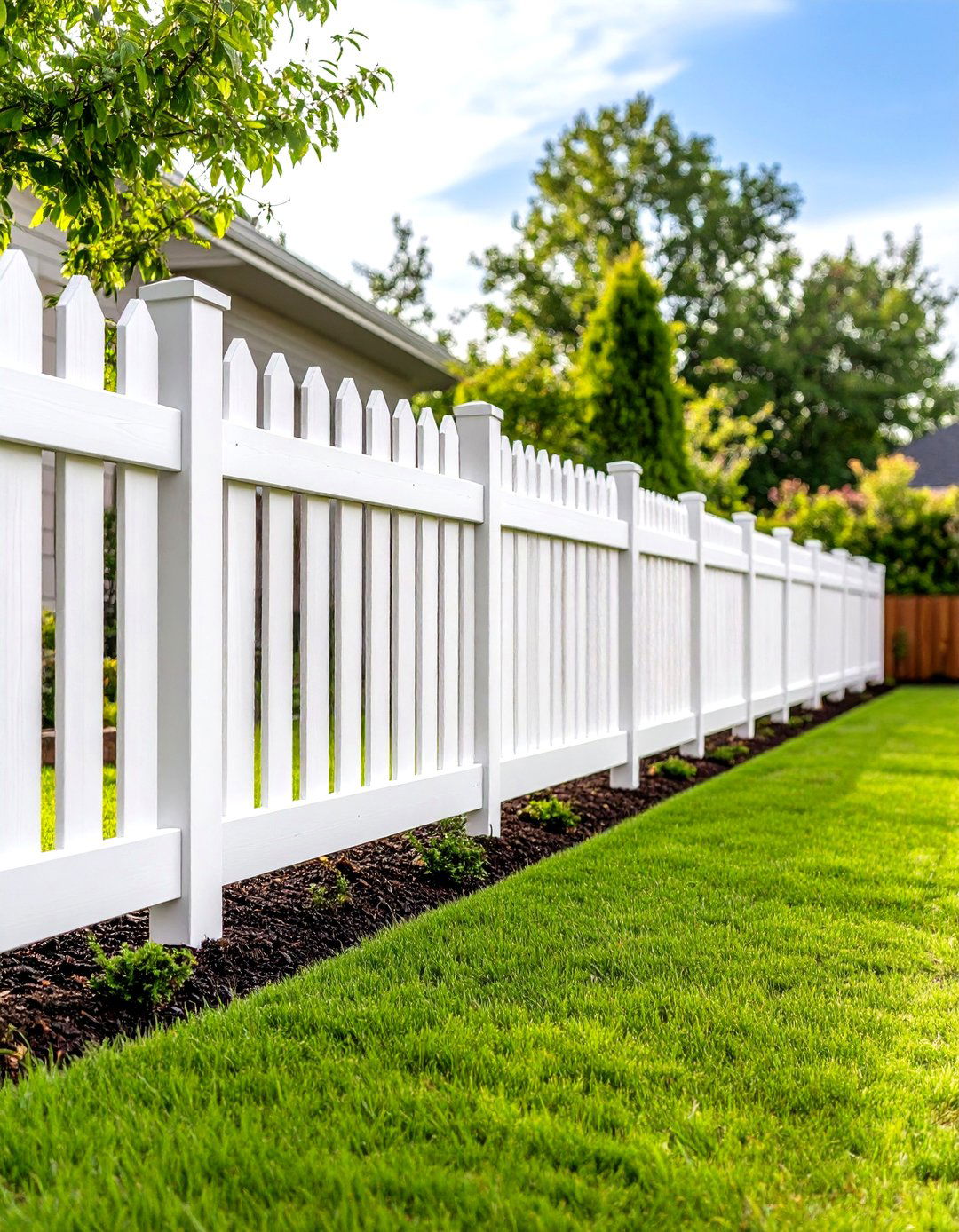 White Composite Privacy Fence with Eco Friendly Materials - 20 White Privacy Fence Ideas