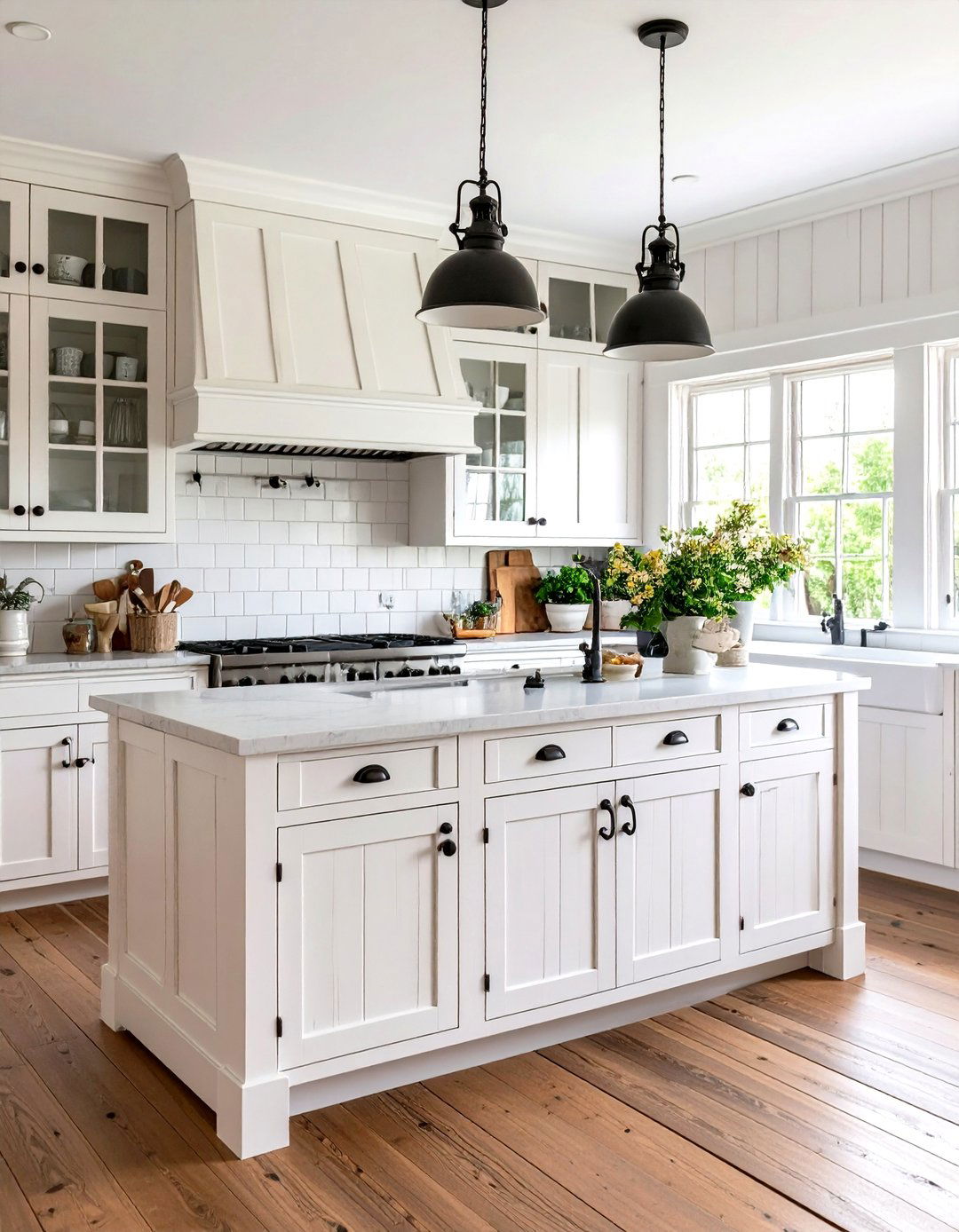White Distressed Kitchen Cabinets with Aged Black Hardware - 20 White Kitchen Cabinets With Black Hardware