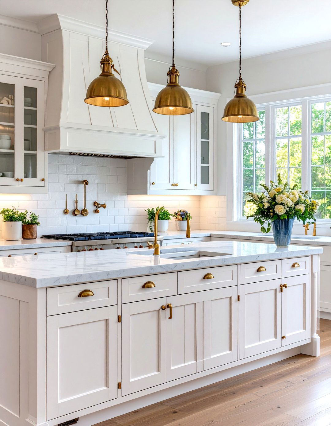 White Farmhouse Cabinets With Antique Brass Hardware - 20 White Kitchen Cabinets With Gold Hardwar