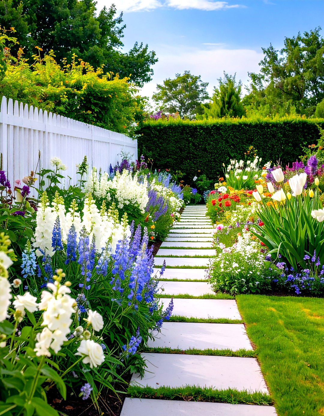 White Garden Design Ideas for Formal Structured Borders - 20 White Garden Design Ideas