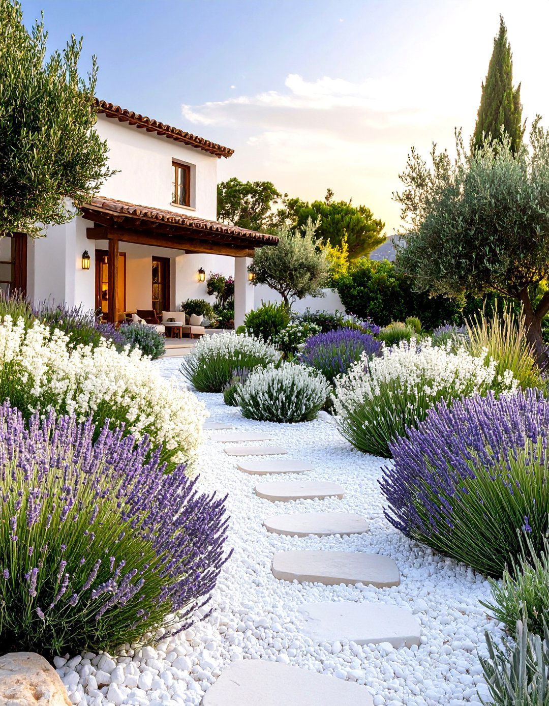 White Garden Design Ideas for Mediterranean Drought Tolerant Gardens - 20 White Garden Design Ideas