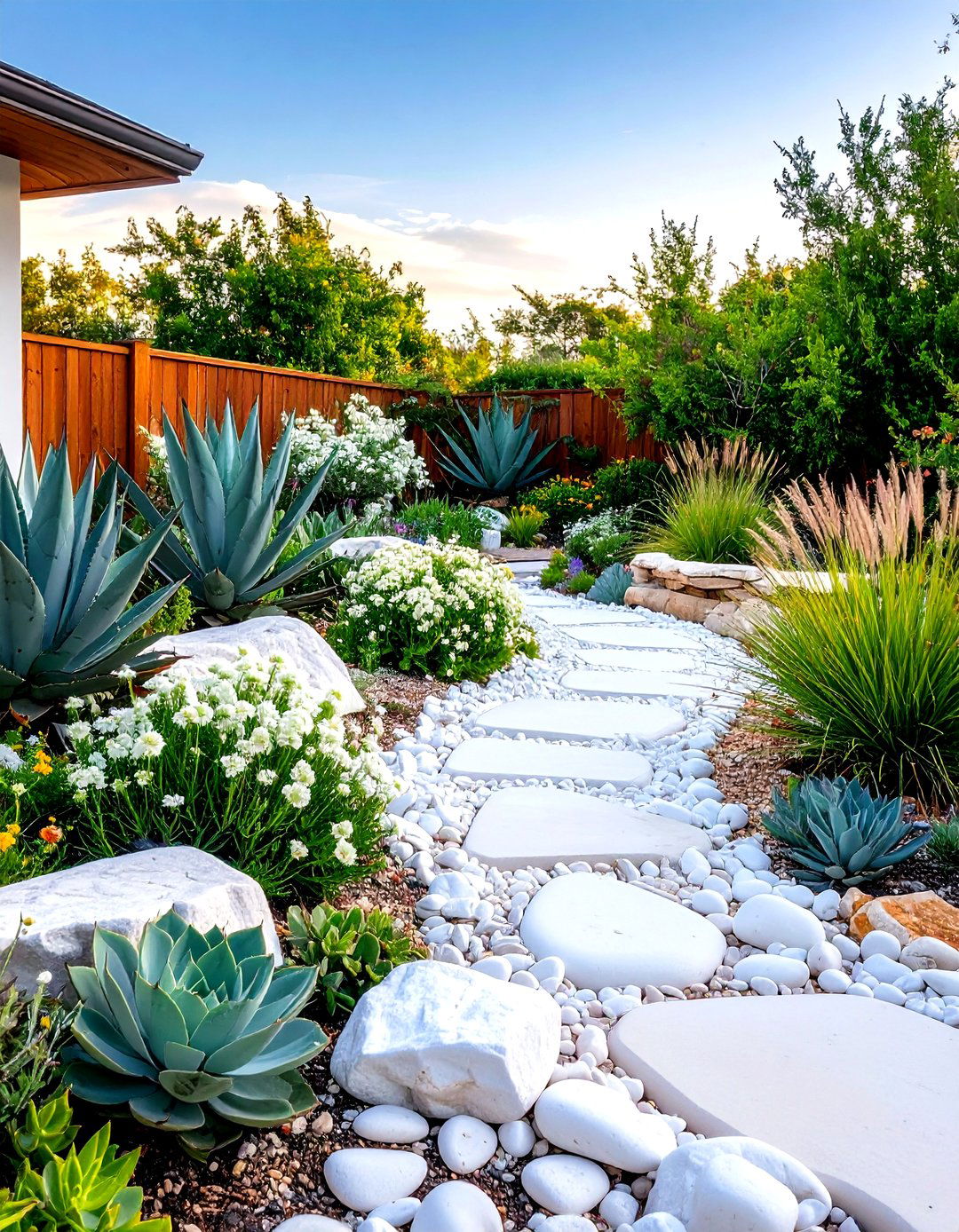 White Garden Design Ideas for Modern Rock Gardens - 20 White Garden Design Ideas