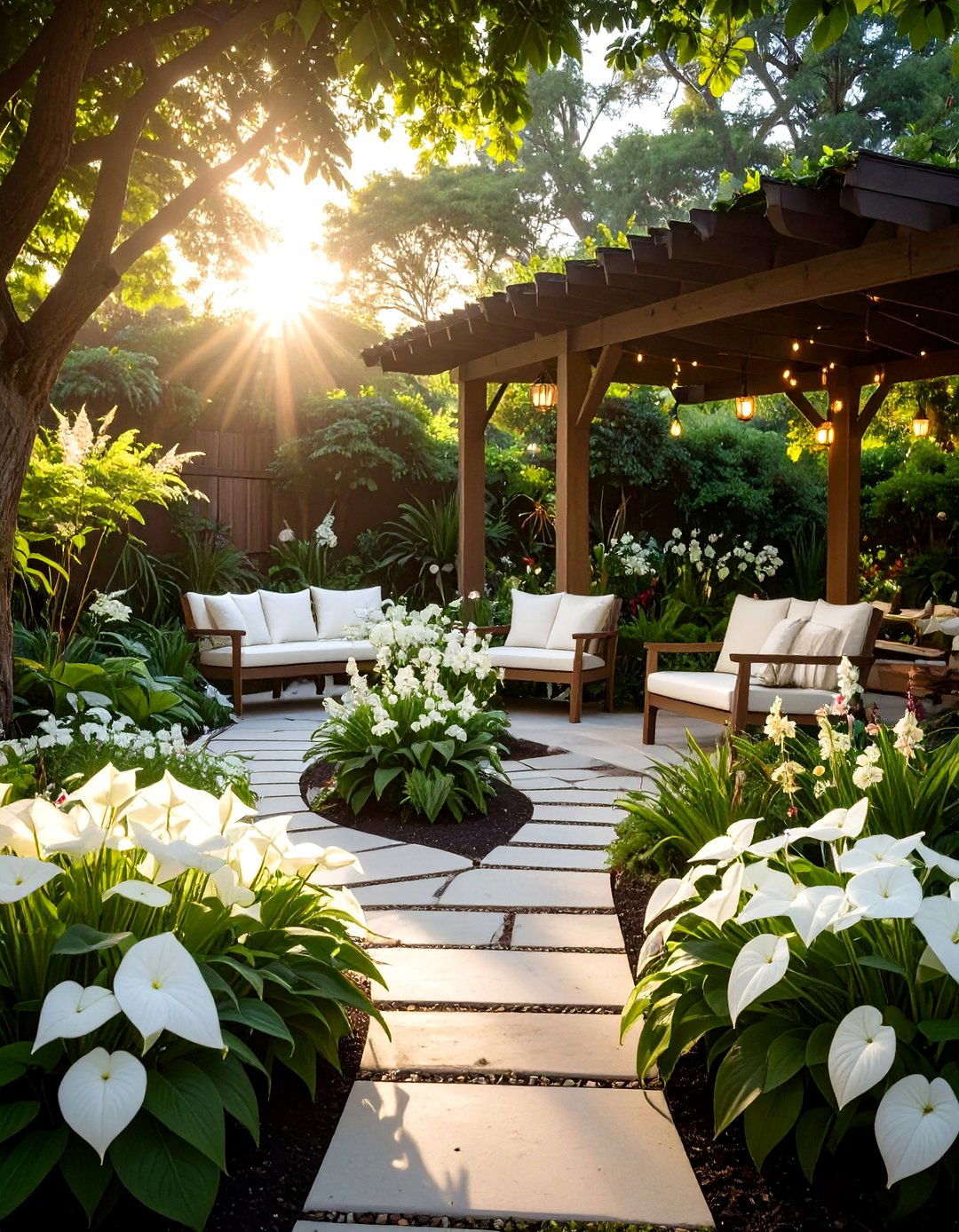 White Garden Design Ideas for Shaded Area Gardens - 20 White Garden Design Ideas