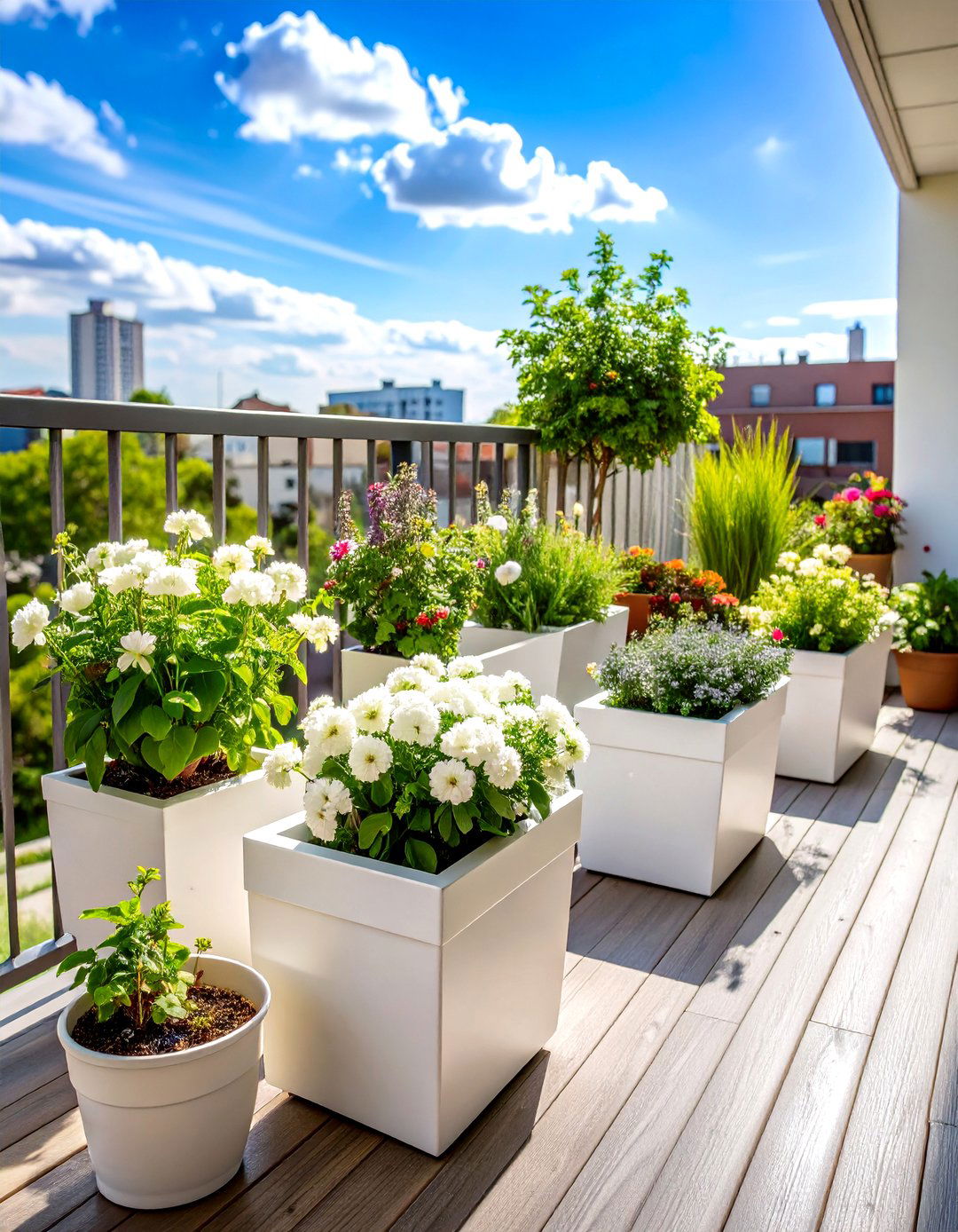 White Garden Design Ideas for Small Space Container Solutions - 20 White Garden Design Ideas