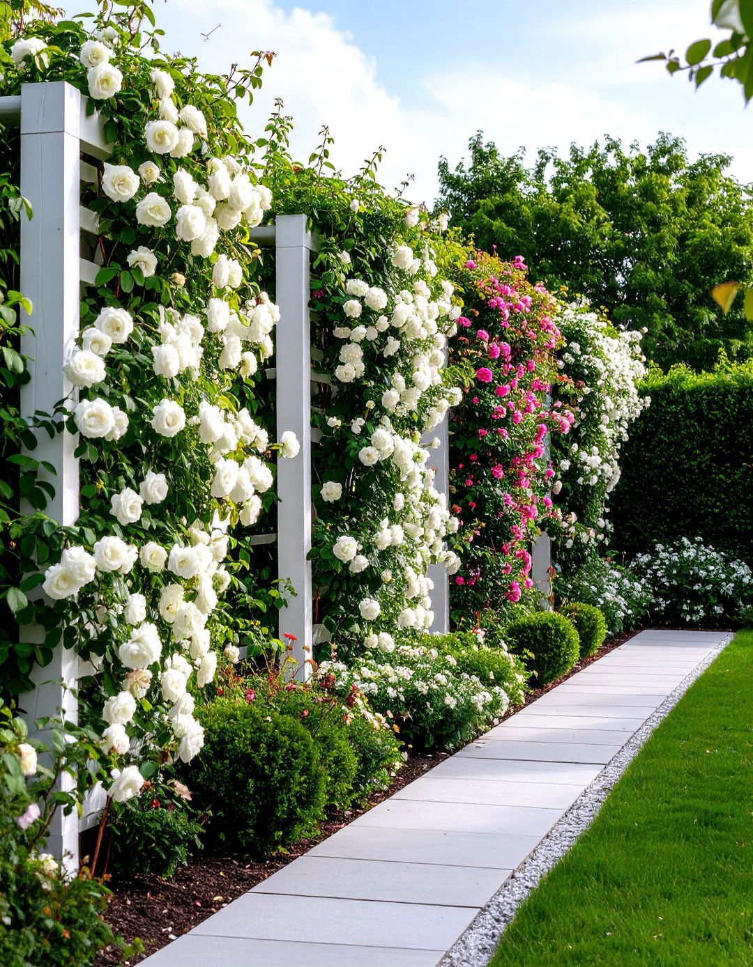 White Garden Design Ideas for Vertical Climbing Gardens - 20 White Garden Design Ideas