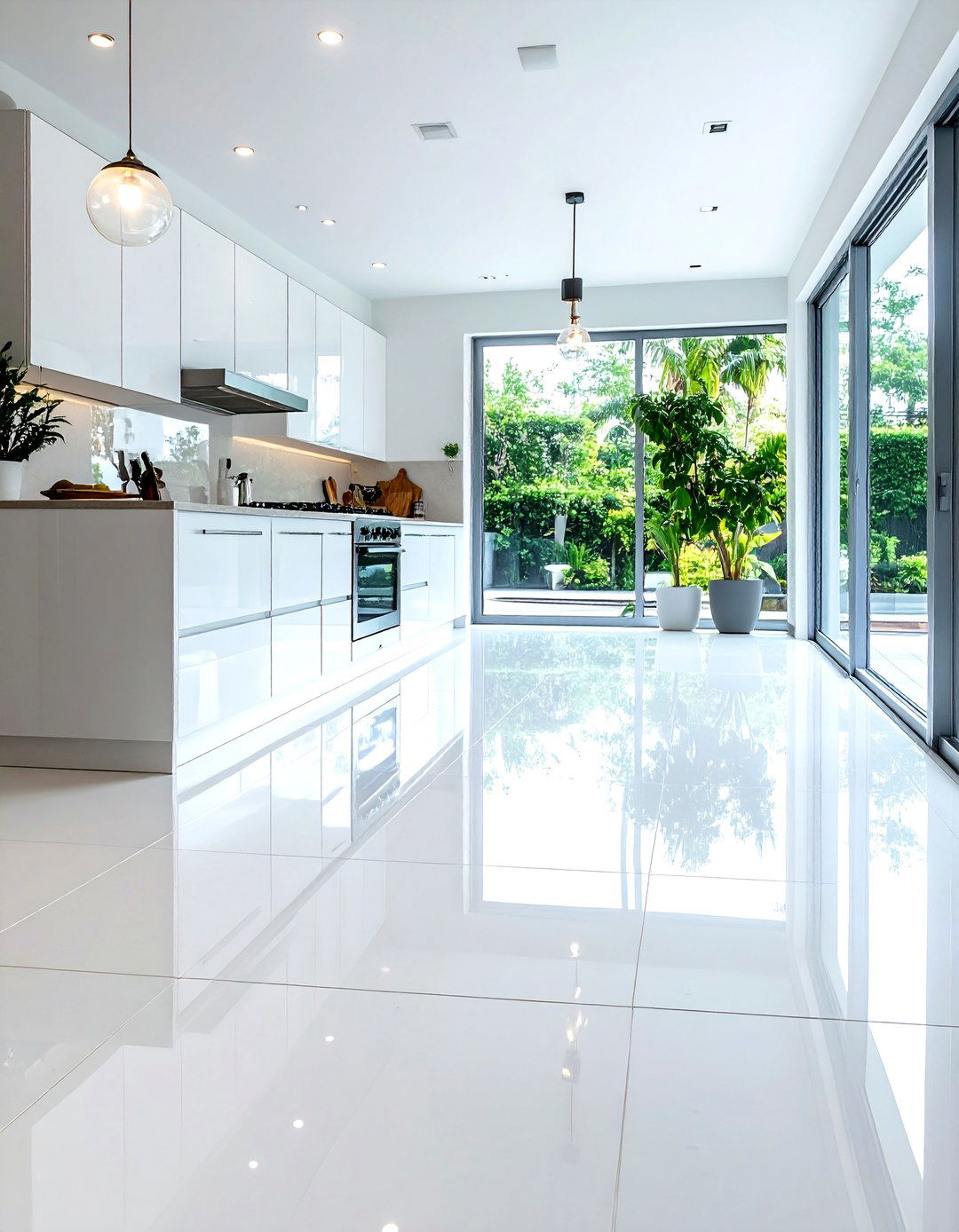 White Glass Kitchen Floor Tiles - 20 White Kitchen Floor Ideas