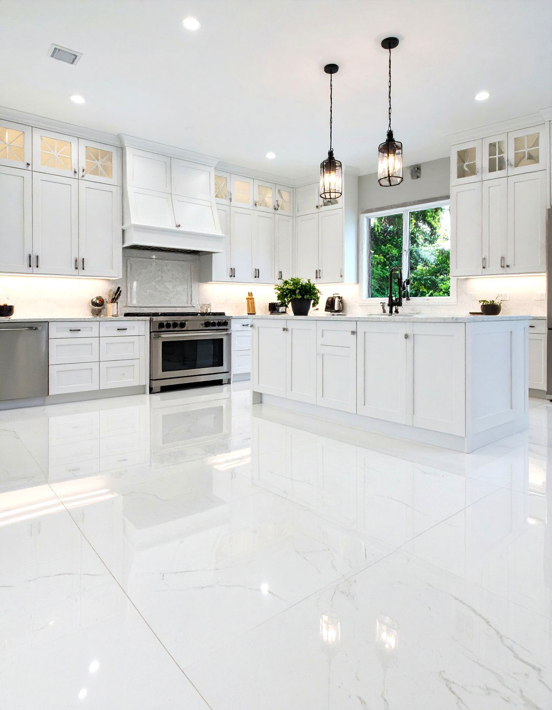 White Granite Kitchen Floor Natural Stone - 20 White Kitchen Floor Ideas