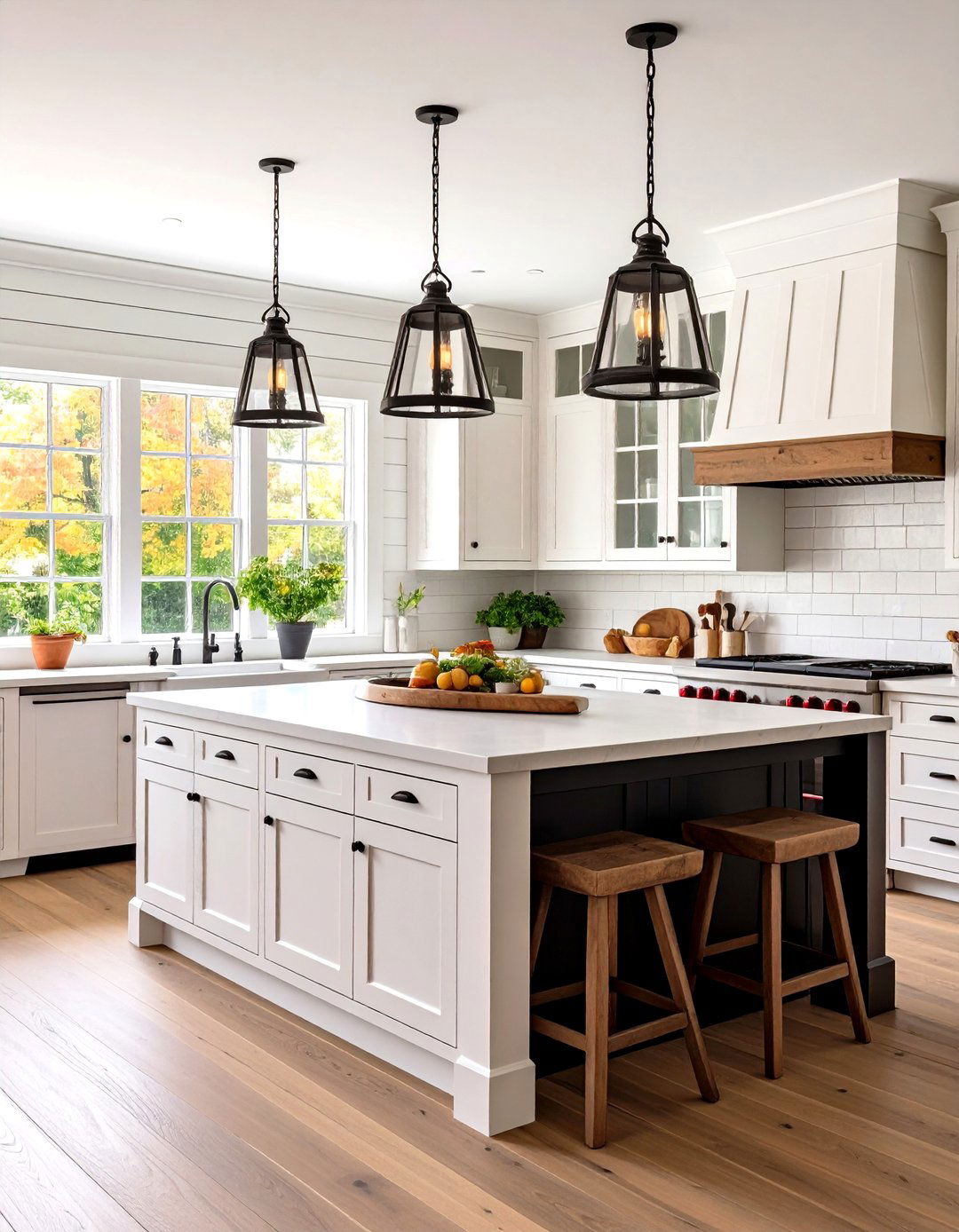 White Kitchen with Black Island and Farmhouse Charm - 20 white kitchen ideas with black island