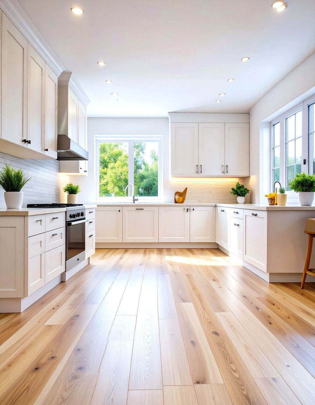 White Luxury Vinyl Plank Kitchen Floor - 20 White Kitchen Floor Ideas