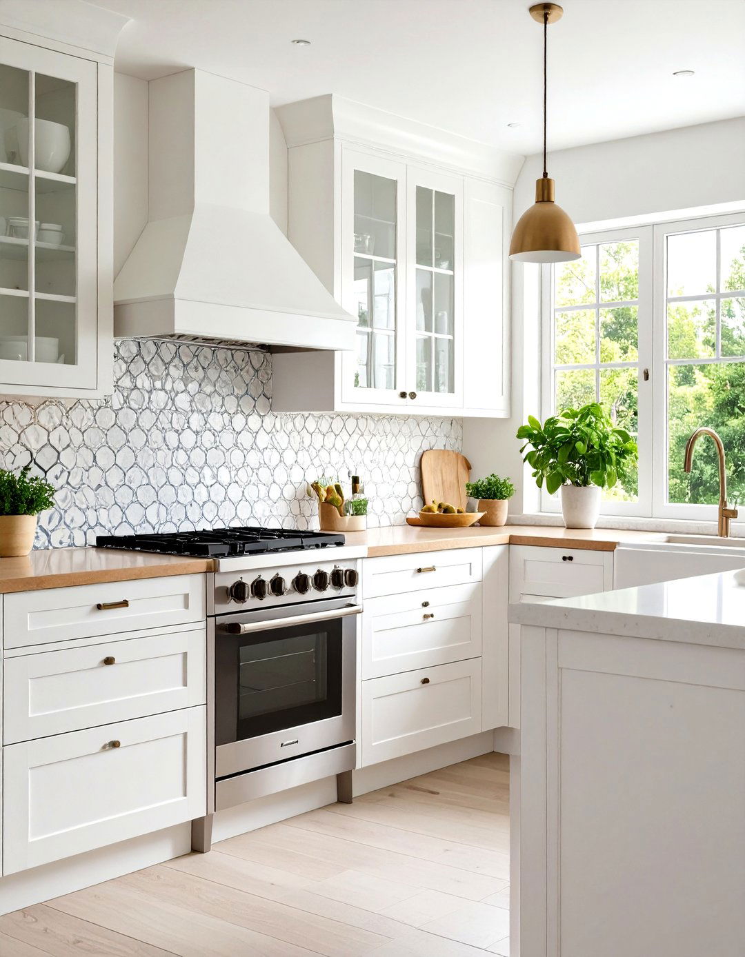 White Mosaic Tile Backsplash - 20 White Kitchen Backsplash Ideas