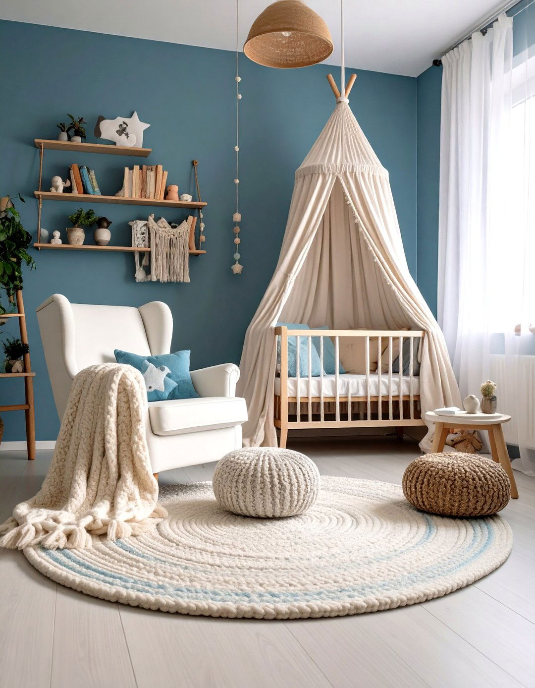 White Nursery with Reading Nook Corner - 20 White Nursery Ideas
