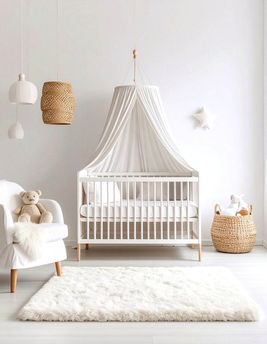 White Nursery with Scandinavian Minimalism - 20 White Nursery Ideas