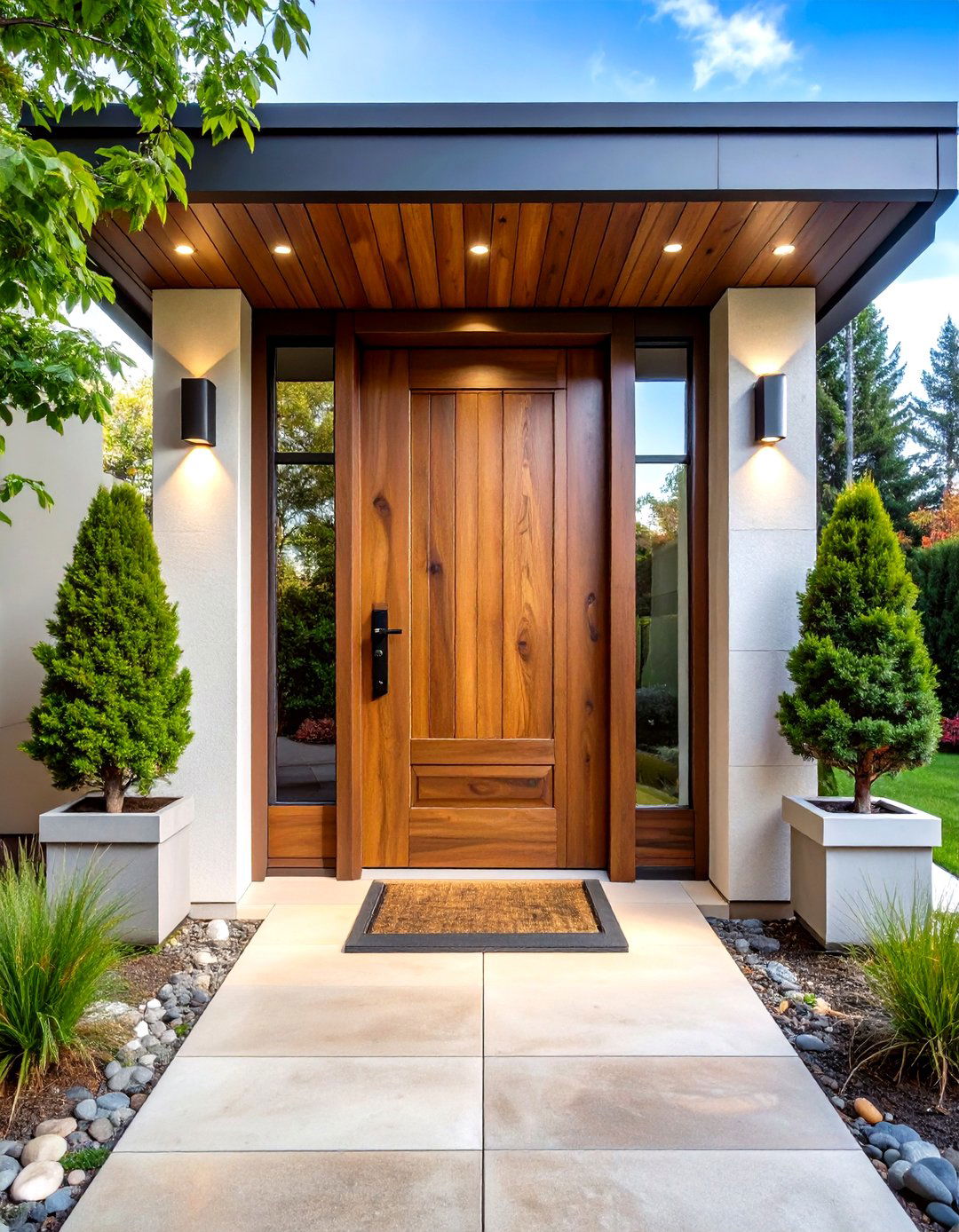 White Oak Front Door With Charred Shou Sugi Ban Finish - 20 White Oak Front Door Ideas