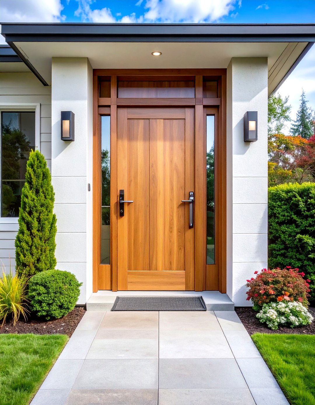 White Oak Front Door With Oversized Pull Handle - 20 White Oak Front Door Ideas