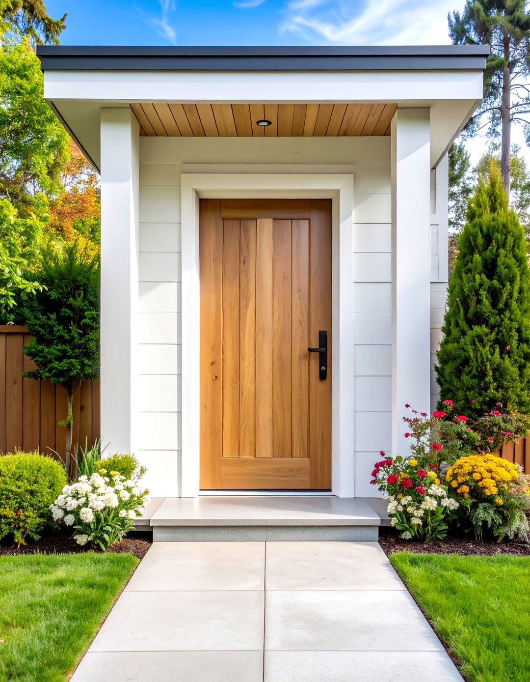 White Oak Front Door With Vertical Plank Pattern - 20 White Oak Front Door Ideas