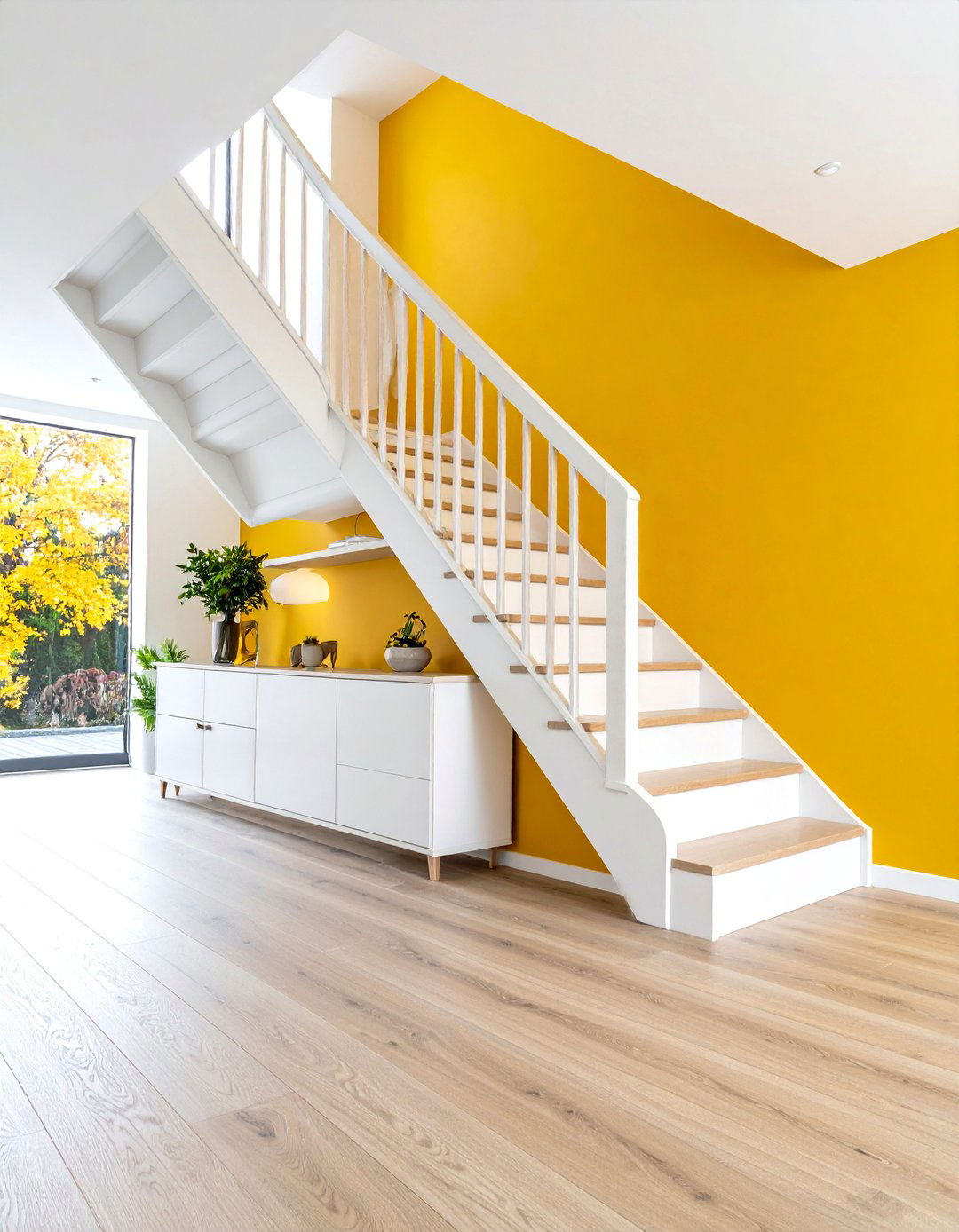 White Oak Staircase with Built in Under Stair Storage - 20 White Oak Staircase Ideas