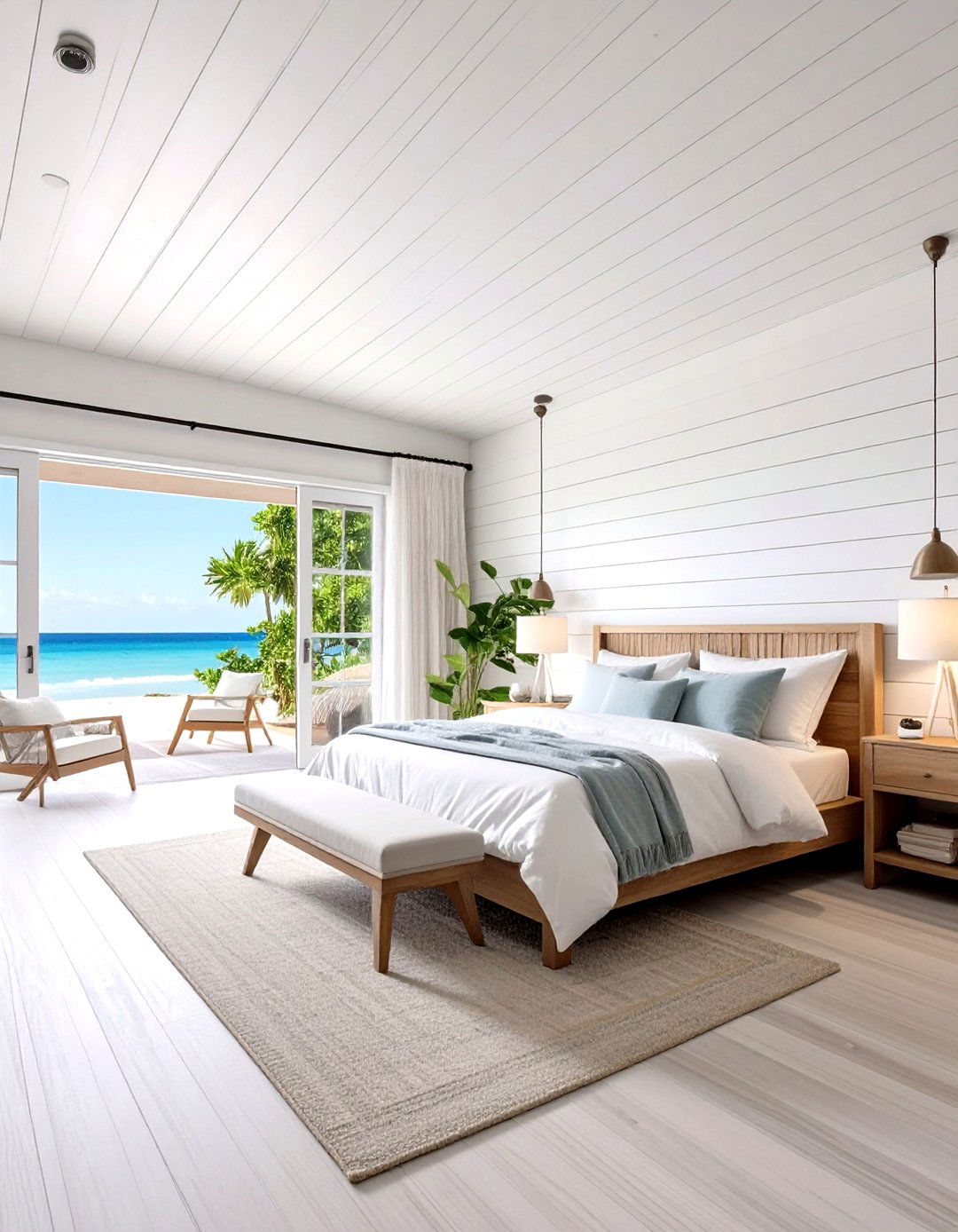 White Painted Shiplap Wood Plank Ceiling - 20 Wood Plank Ceiling Ideas