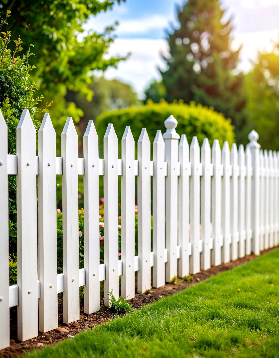 White Picket Privacy Fence with Modern Updates - 20 White Privacy Fence Ideas