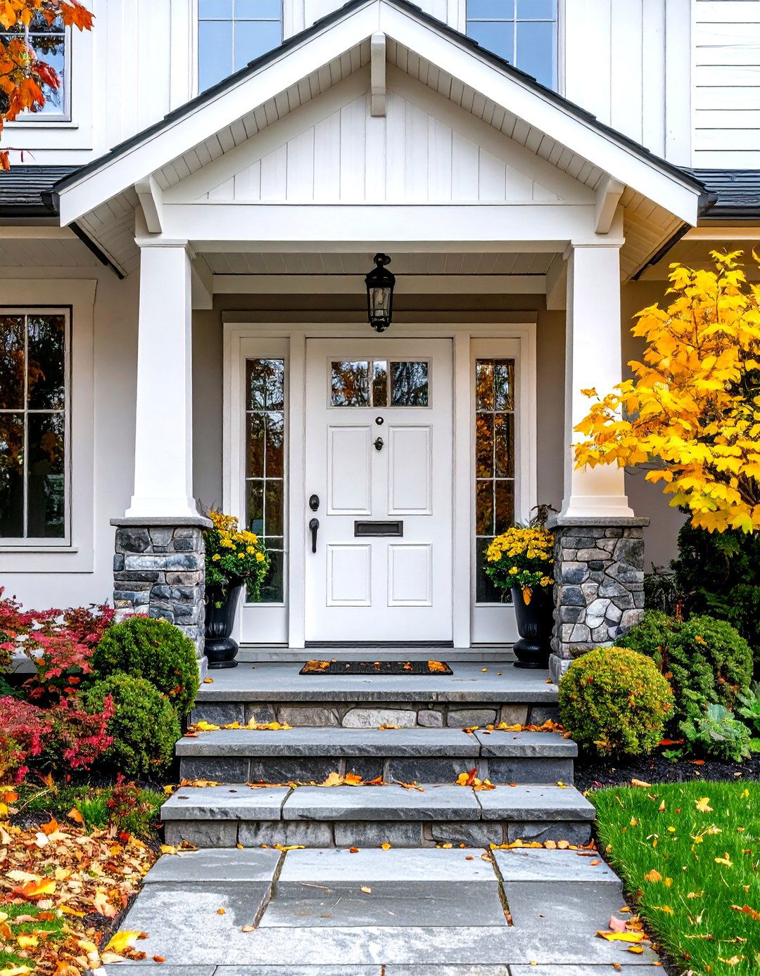 White Pivot Front Door Design - 20 White Front Door Ideas