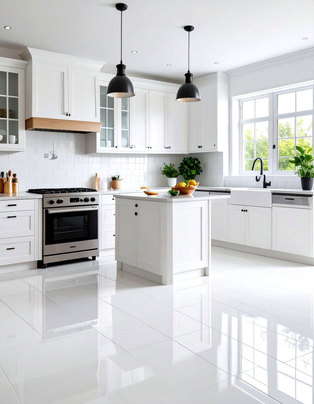 White Porcelain Kitchen Floor Tiles - 20 White Kitchen Floor Ideas