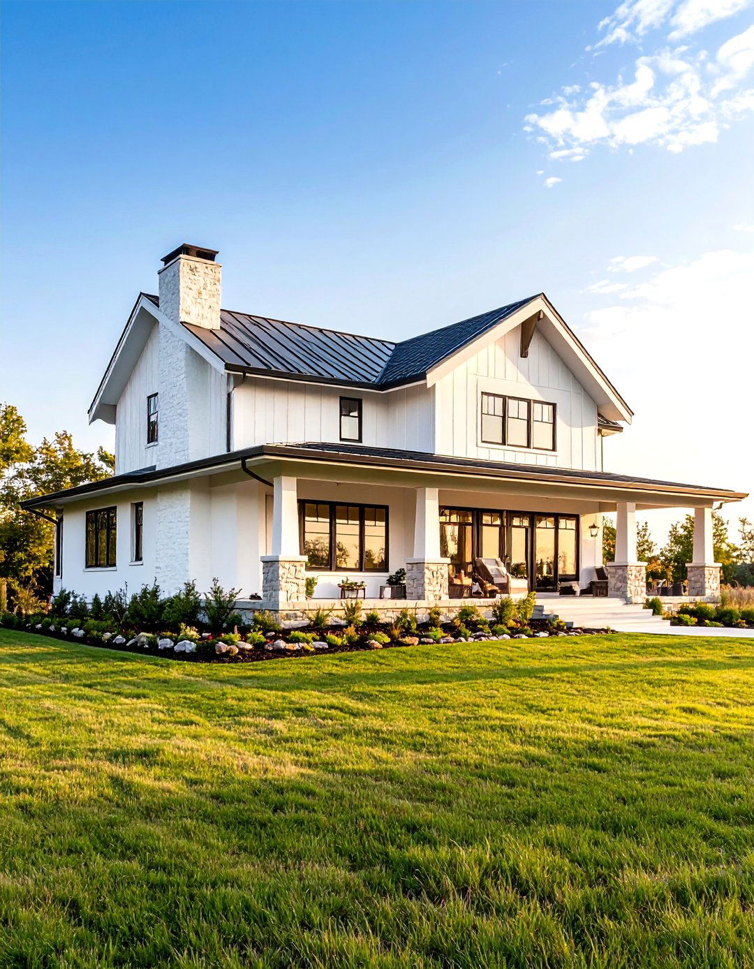 White Prairie Style Exterior - 20 White Home Exterior Ideas