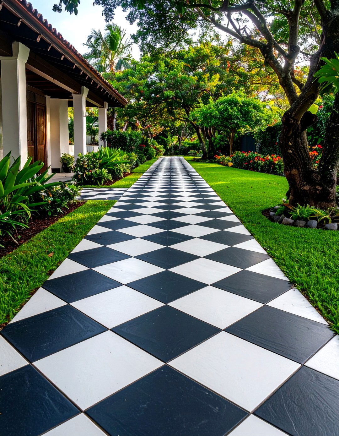 White Rock Landscaping Checkerboard Pattern - 20 White Rock Landscaping Ideas