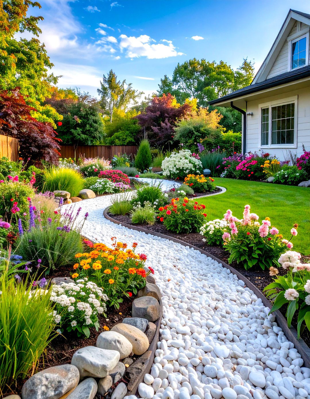 White Rock Landscaping Flower Bed Borders - 20 White Rock Landscaping Ideas