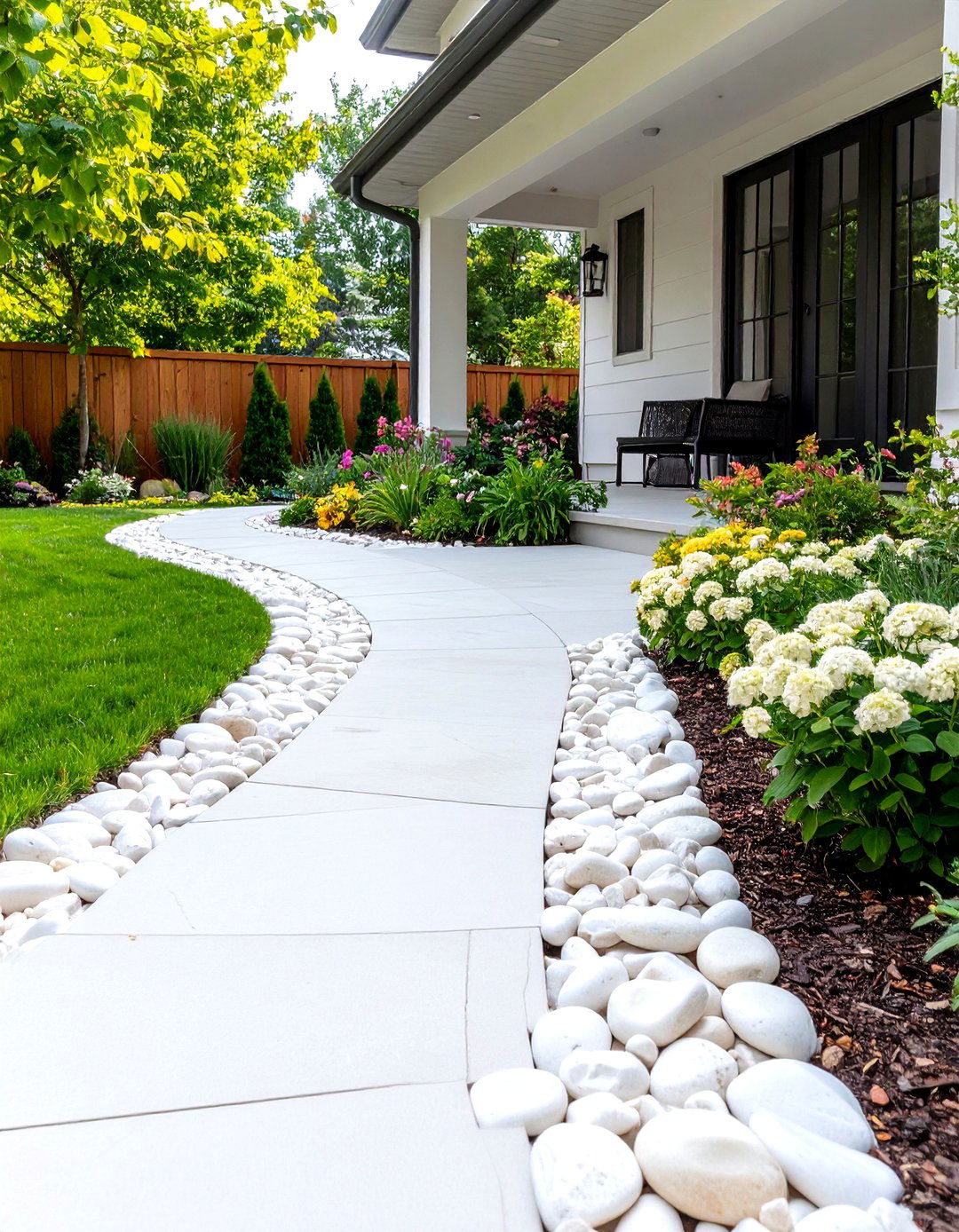 White Rock Landscaping Patio Edging - 20 White Rock Landscaping Ideas