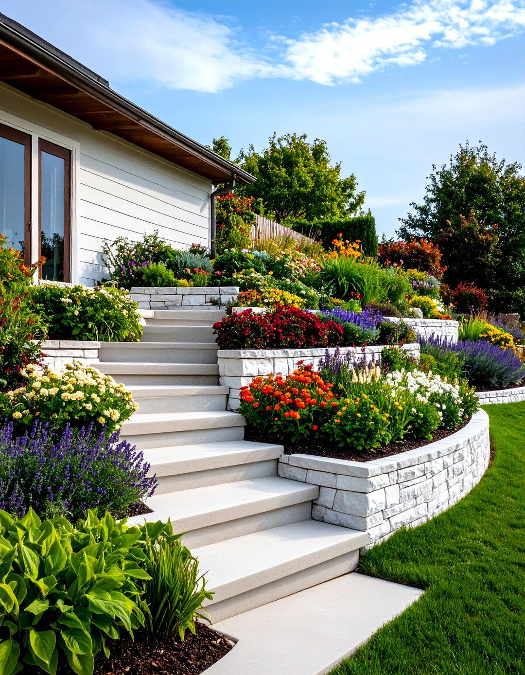 White Rock Landscaping Terraced Garden Beds - 20 White Rock Landscaping Ideas