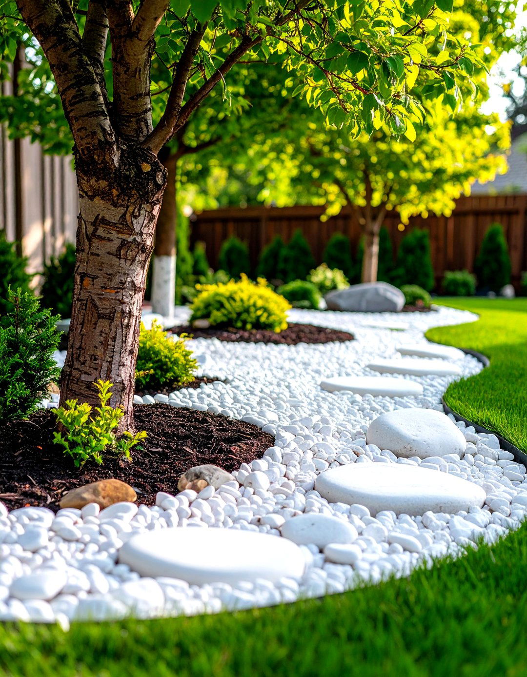 White Rock Landscaping Tree Ring Mulching - 20 White Rock Landscaping Ideas