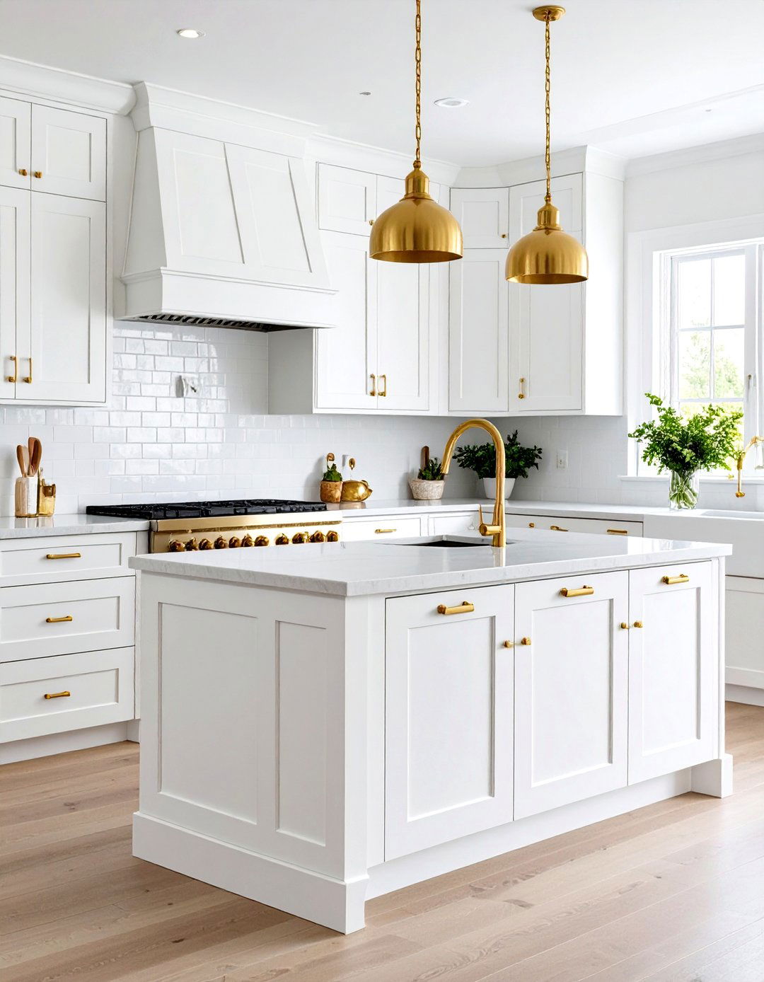 White Shaker Cabinets With Brushed Gold Hardware - 20 White Kitchen Cabinets With Gold Hardwar
