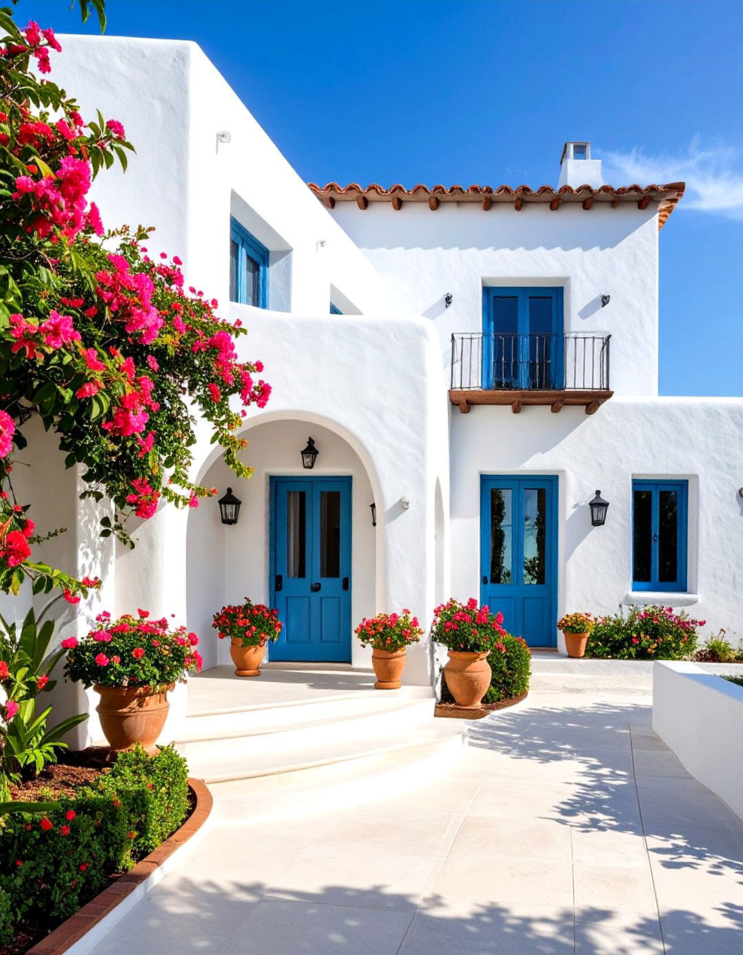 White Stucco Walls for Spanish Style Home Exteriors - 20 spanish style home exterior ideas