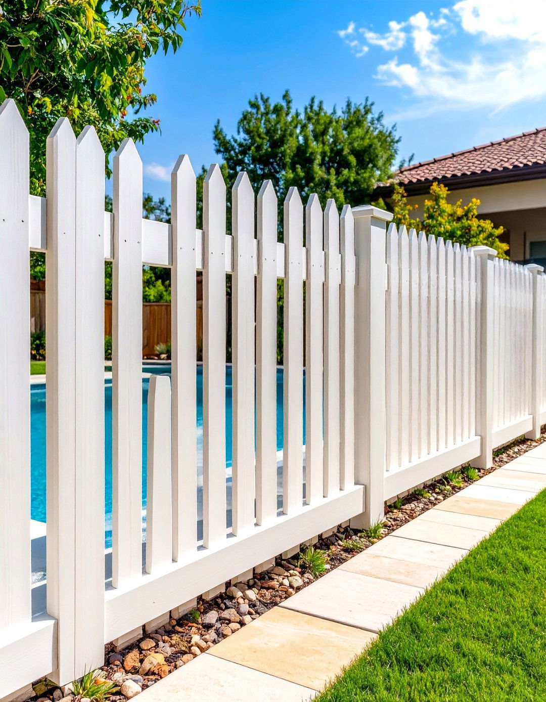 White Tongue and Groove Privacy Fence with Seamless Coverage - 20 White Privacy Fence Ideas