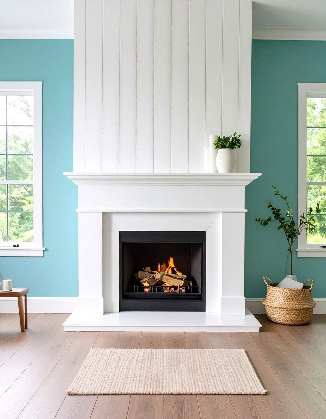White Vertical Shiplap Contemporary Fireplace - 20 White Fireplace Ideas