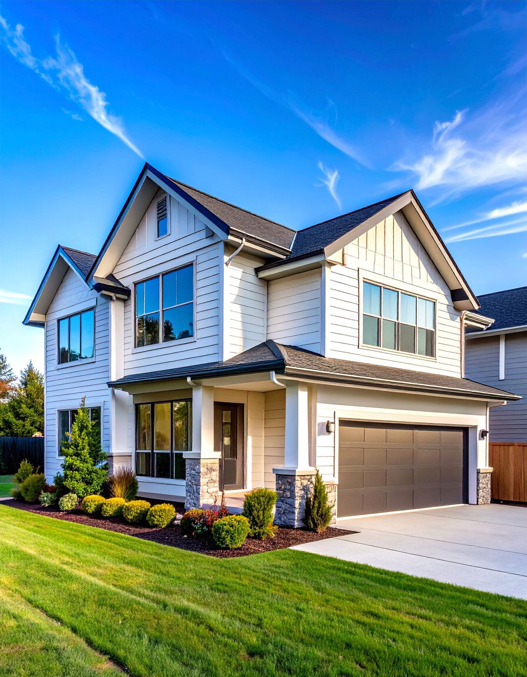 White Vertical Siding Contemporary Design - 20 White Siding House Designs