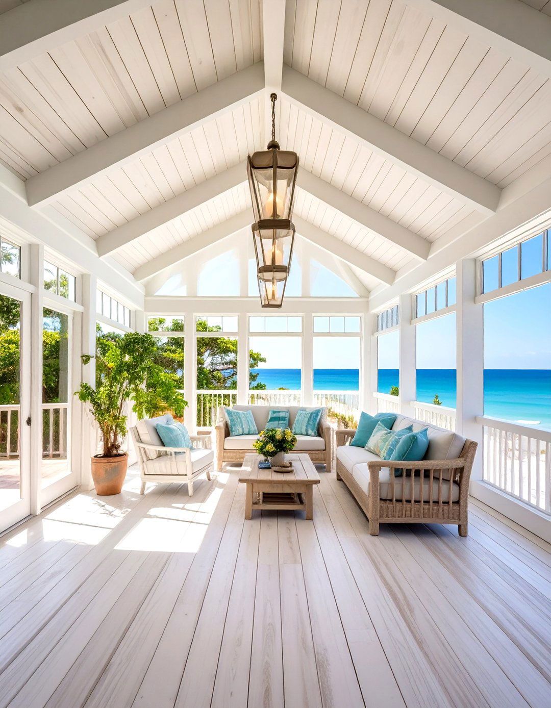 White Washed Wood Plank Ceiling Coastal Style - 20 Wood Plank Ceiling Ideas