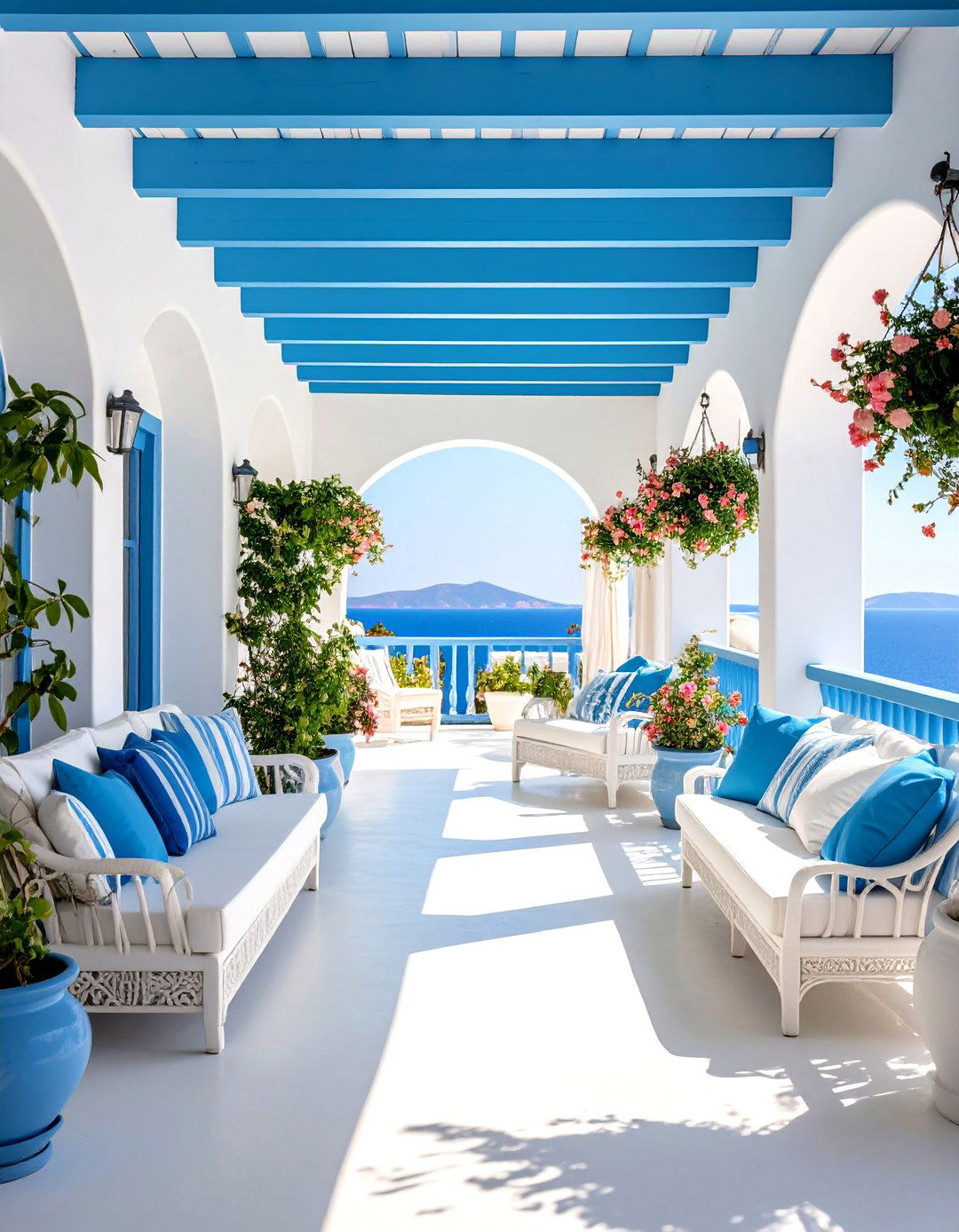 White and Blue Color Scheme - 20 Veranda Ideas