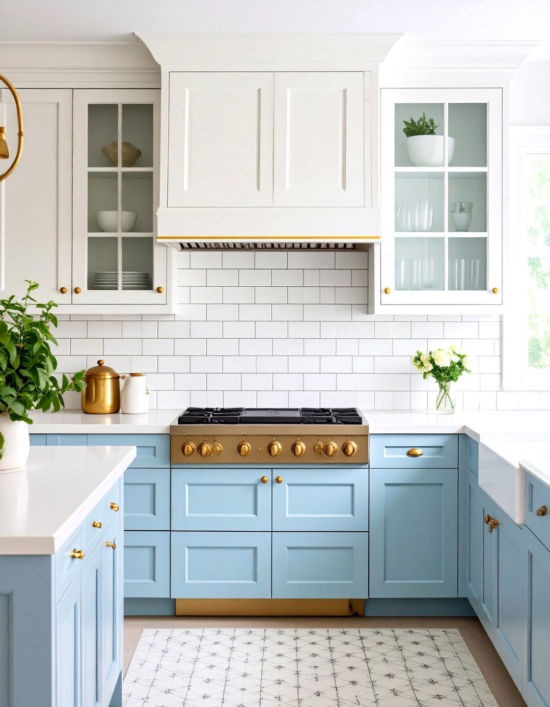 White and Gold Kitchen Backsplash using Vintage Inspired Metro Tiles - 20 White and Gold Kitchen Backsplash Ideas