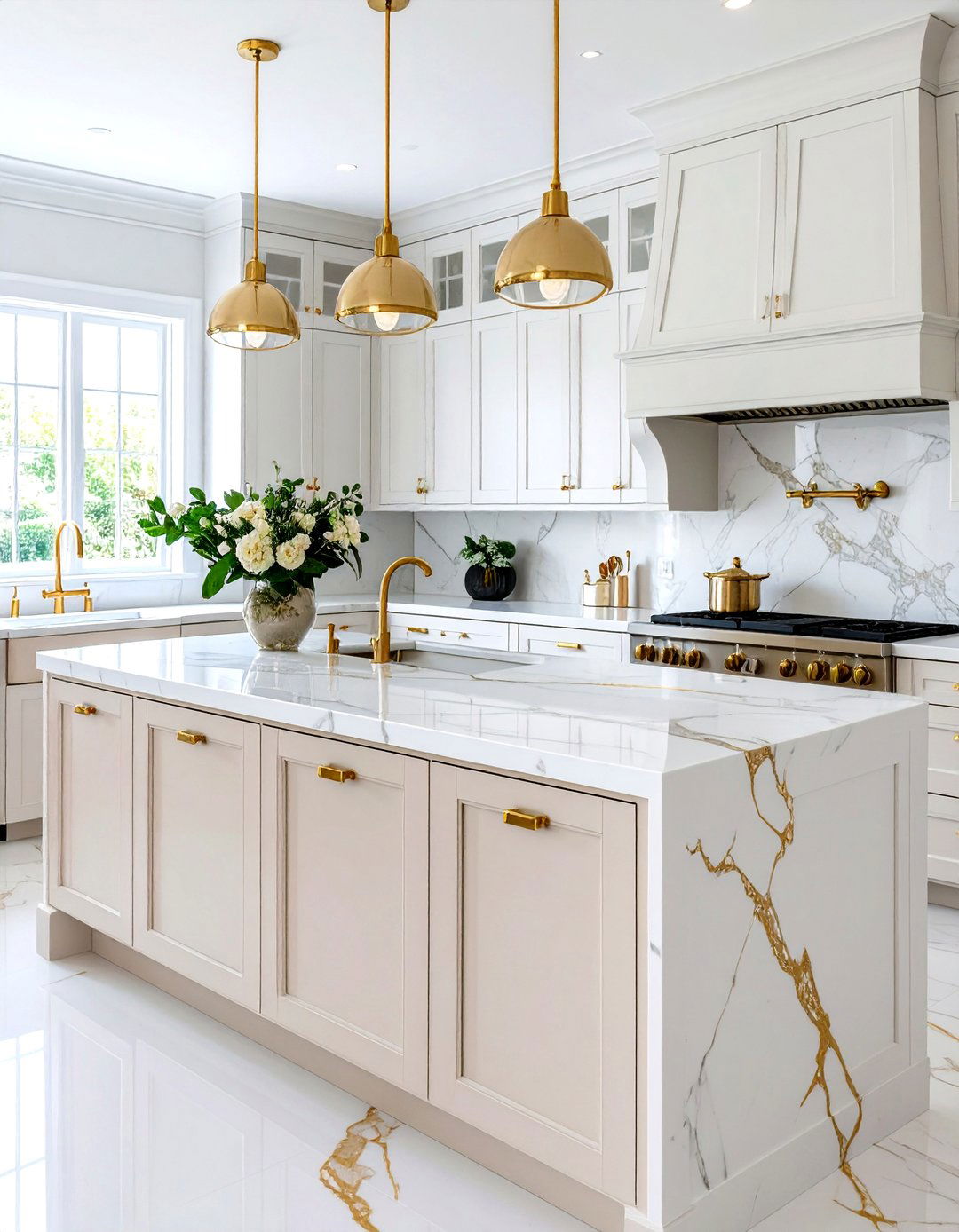 White and Gold Veined Porcelain Countertops for Oak Cabinets - 20 what color countertops go with oak cabinets