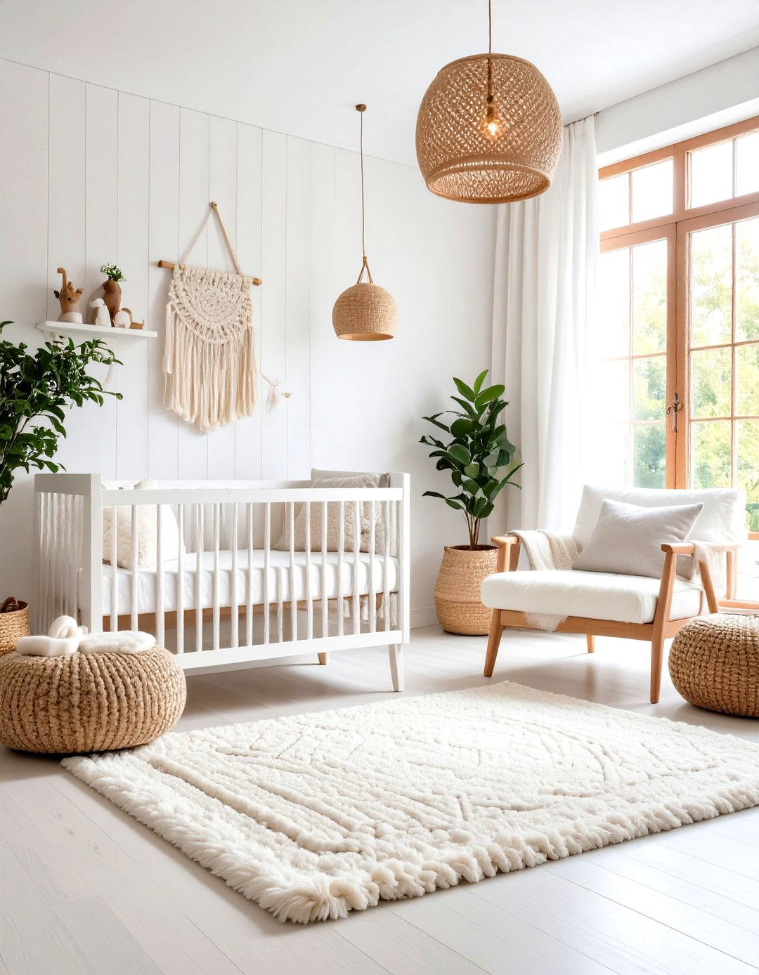 White on White Minimalist Nursery Oasis - 20 Minimalist Nursery Ideas